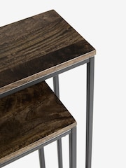 French Connection Dark Mango Wood Zircon Console Table - Image 3 of 7