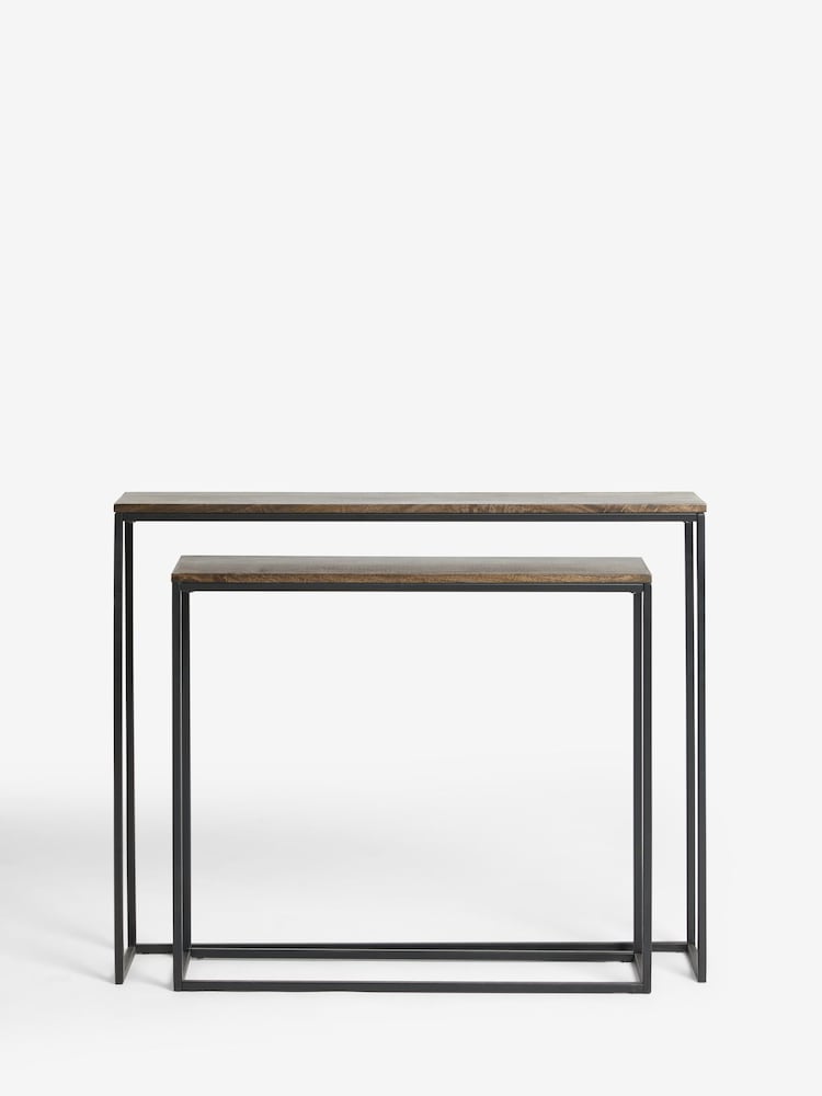 French Connection Dark Mango Wood Zircon Console Table - Image 7 of 7