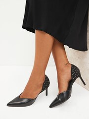 Black Forever Comfort® Studded Court Shoes - Image 1 of 10