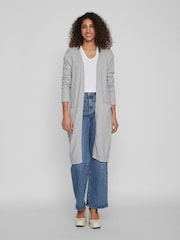 VILA Grey Longline Lightweight Cardigan - Image 1 of 6