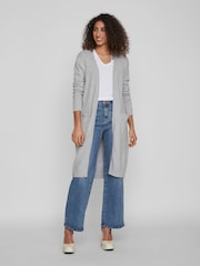 VILA Grey Longline Lightweight Cardigan - Image 2 of 6