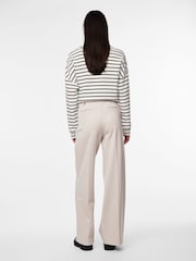 PIECES Cream High Waisted Wide Leg Trousers - Image 3 of 5