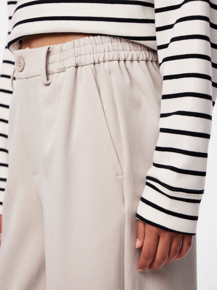 PIECES Cream High Waisted Wide Leg Trousers - Image 5 of 5