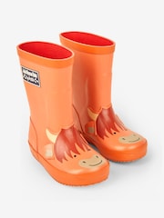 JoJo Maman Bébé Rust Kids' Highland Cow Wellies - Image 2 of 6