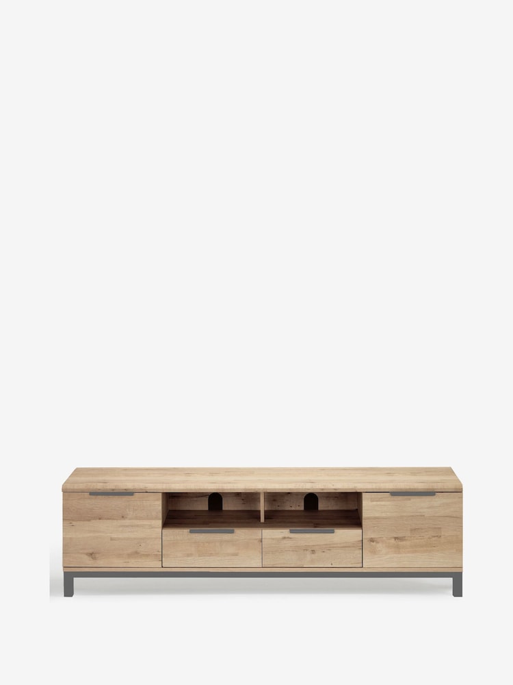 Light Bronx Up to 80 inch Oak Effect Slim TV Unit - Image 8 of 8