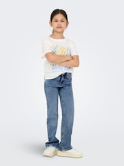 ONLY KIDS Light Blue Straight Leg Adjustable Waist Jeans - Image 1 of 5