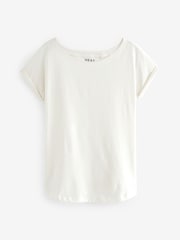 White Ecru/Grey/Brown Print 100% Cotton Cap Sleeve T-Shirts 3 Pack - Image 6 of 9