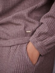 Mocha Soft Waffle Long Sleeve Pyjamas - Image 4 of 10
