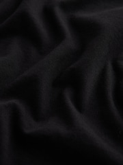 Черный - Неглубокий V-образный вырез 100% Cotton Rich укороченный рукав футболки - Изображение 6 из 6