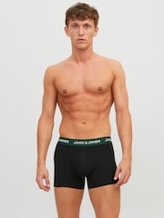 JACK & JONES Navy Black Logo 100% Cotton Boxers 3 Pack - Image 3 of 6