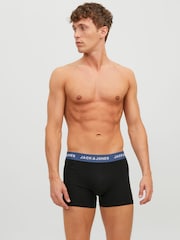 JACK & JONES Navy Black Logo 100% Cotton Boxers 3 Pack - Image 4 of 6