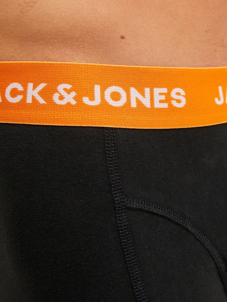 JACK & JONES Navy Black Logo 100% Cotton Boxers 3 Pack - Image 5 of 6