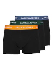 JACK & JONES Navy Black Logo 100% Cotton Boxers 3 Pack - Image 6 of 6