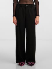 PIECES Black High Waisted Wide Leg Trousers - Image 1 of 6