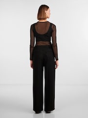 PIECES Black High Waisted Wide Leg Trousers - Image 2 of 6