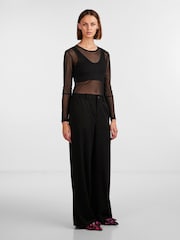 PIECES Black High Waisted Wide Leg Trousers - Image 3 of 6