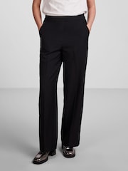 PIECES Black High Waisted Wide Leg Trousers - Image 1 of 6