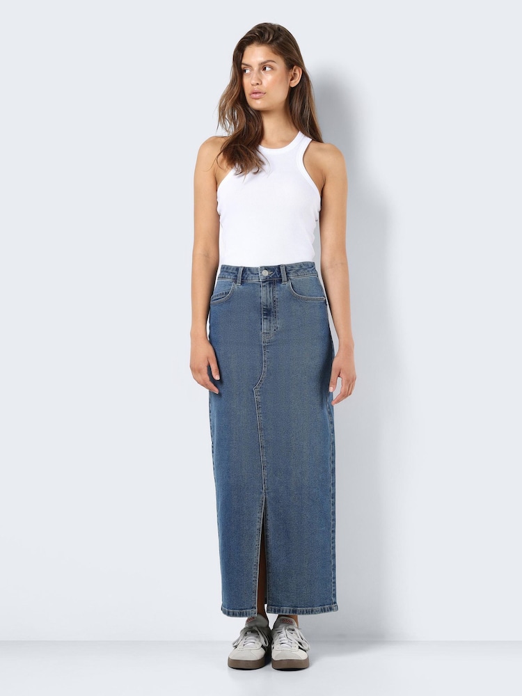 NOISY MAY Blue Denim Maxi Skirt - Image 1 of 7