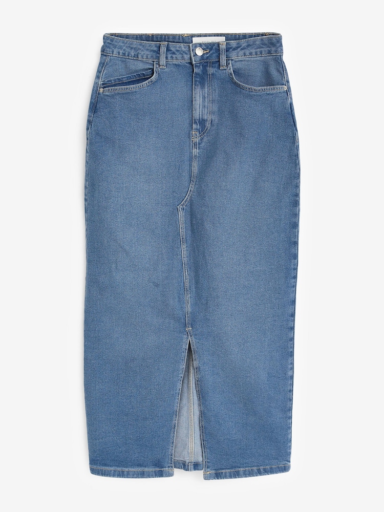 NOISY MAY Blue Denim Maxi Skirt - Image 7 of 7