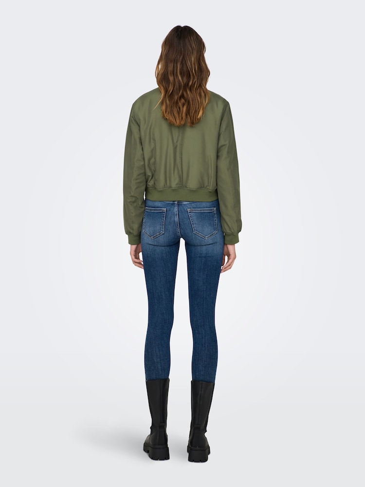 ONLY Green Zip Up Bomber Jacket - Image 2 of 7 ONLY Green Zip Up Bomber Jacket - Image 2 of 7