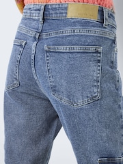 NOISY MAY Blue High Waisted Tapered Cargo Jeans - Image 5 of 7