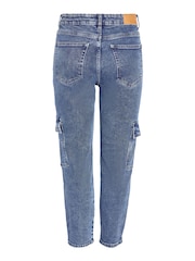 NOISY MAY Blue High Waisted Tapered Cargo Jeans - Image 7 of 7