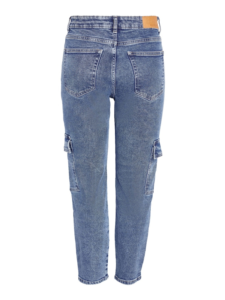 NOISY MAY Blue High Waisted Tapered Cargo Jeans - Image 7 of 7 NOISY MAY Blue High Waisted Tapered Cargo Jeans - Image 7 of 7