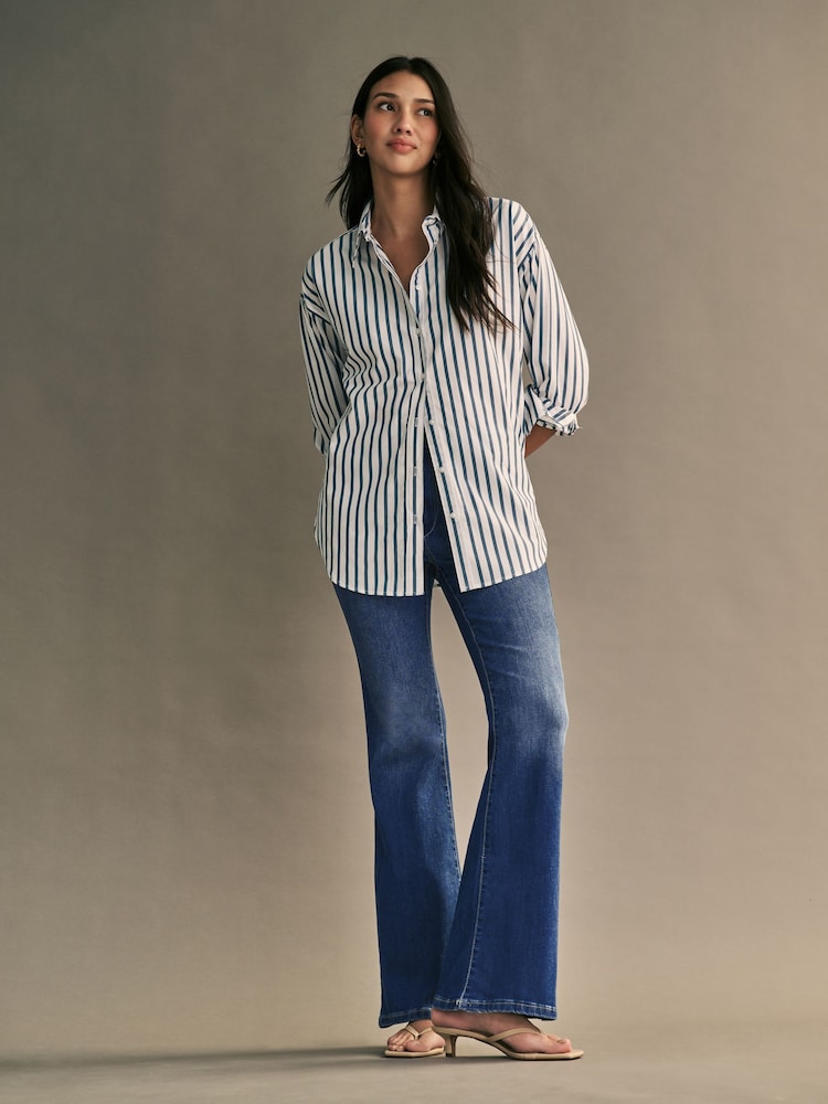ONLY Blue High Waisted Flare Leg Rose Jeans - Image 2 of 7