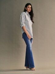ONLY Blue High Waisted Flare Leg Rose Jeans - Image 3 of 7