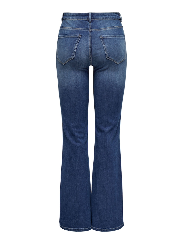 ONLY Blue High Waisted Flare Leg Rose Jeans - Image 7 of 7