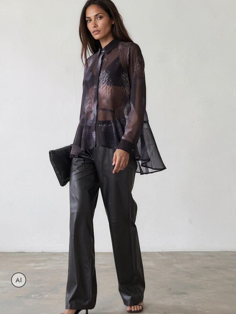 Religion Blue Iona Peplum Shirt In Floral Print - Image 2 of 8