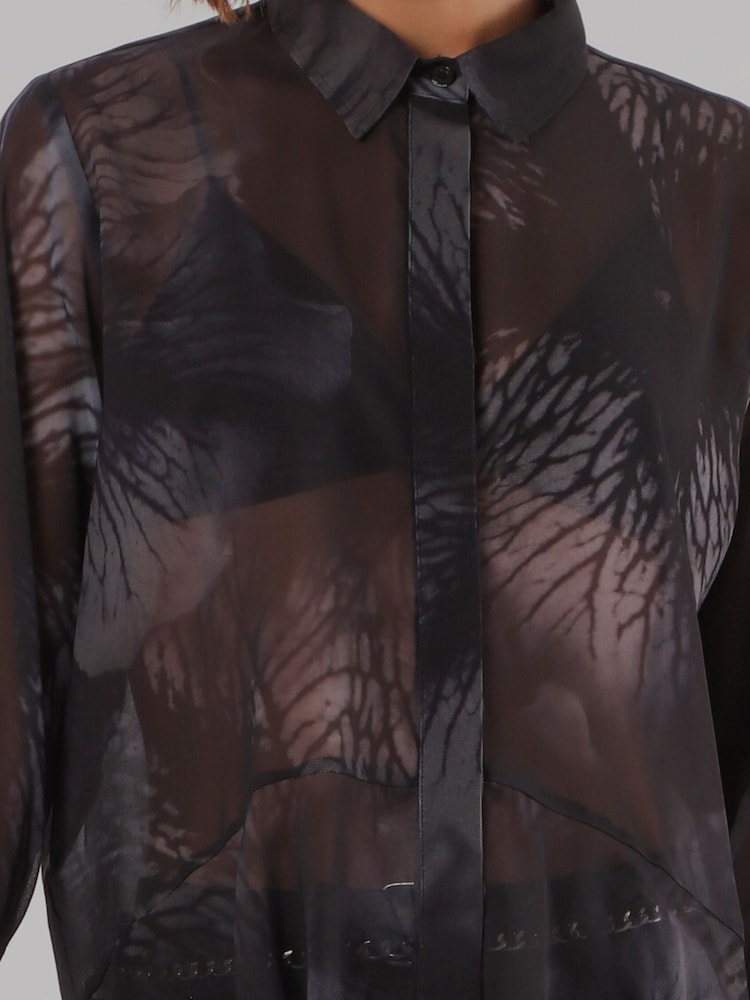 Religion Blue Iona Peplum Shirt In Floral Print - Image 8 of 8