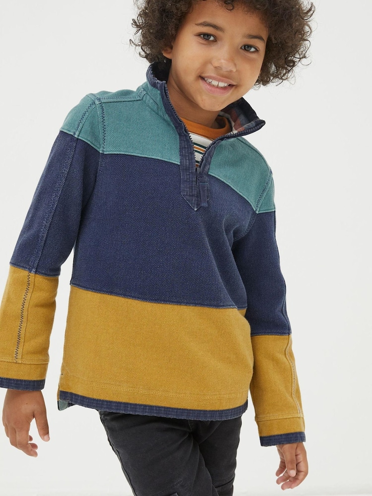 FatFace Blue Airlie Rugby Sweat Top - Image 1 of 4 FatFace Blue Airlie Rugby Sweat Top - Image 1 of 4