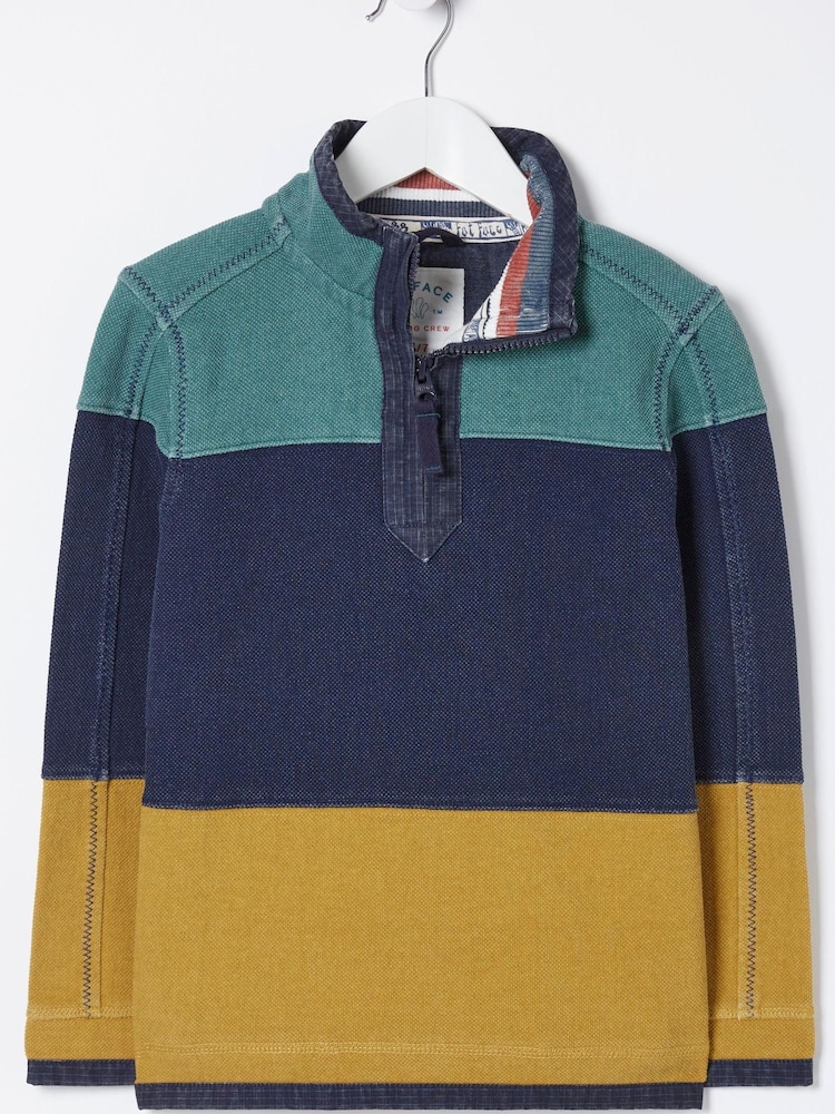 FatFace Blue Airlie Rugby Sweat Top - Image 4 of 4 FatFace Blue Airlie Rugby Sweat Top - Image 4 of 4