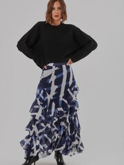 Religion Blue Laura Multi layer Ruffle Maxi Skirt - Image 9 of 9
