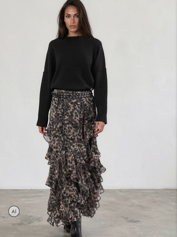 Religion Animal Laura Multi layer Ruffle Maxi Skirt - Image 1 of 8 Religion Animal Laura Multi layer Ruffle Maxi Skirt - Image 1 of 8