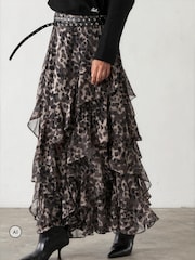 Religion Animal Laura Multi layer Ruffle Maxi Skirt - Image 2 of 8
