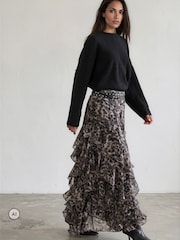 Religion Animal Laura Multi layer Ruffle Maxi Skirt - Image 3 of 8
