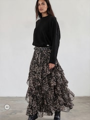 Religion Animal Laura Multi layer Ruffle Maxi Skirt - Image 4 of 8