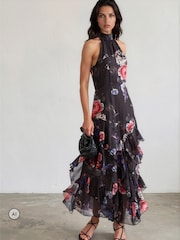 Κόκκινο Floral - Φόρεμα Religion Taylor Maxi με φούστα με βολάν - Εικόνα 1 από 8