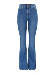 PIECES Blue High Waisted Flare Leg Jeans - Image 5 of 6