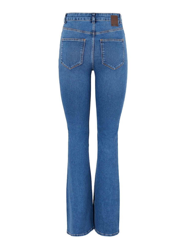 PIECES Blue High Waisted Flare Leg Jeans - Image 6 of 6