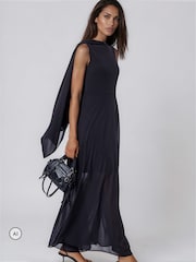 Religion Black Maesie Maxi Dress With Detachable Cape And Tassle Ties - Image 8 of 8