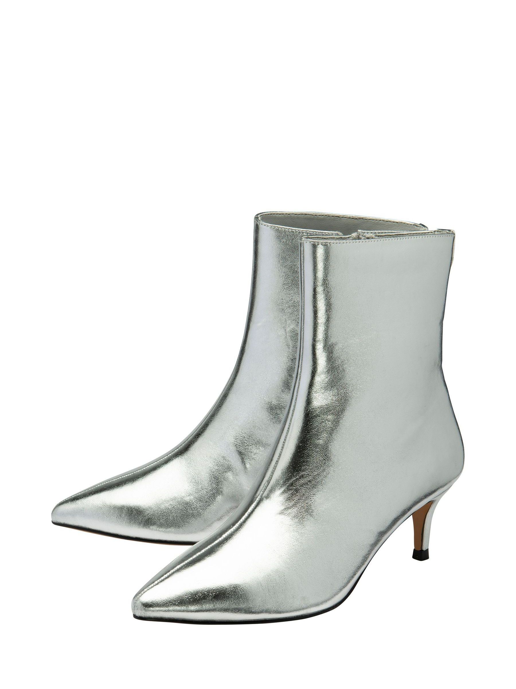 Silver low heel ankle boots online