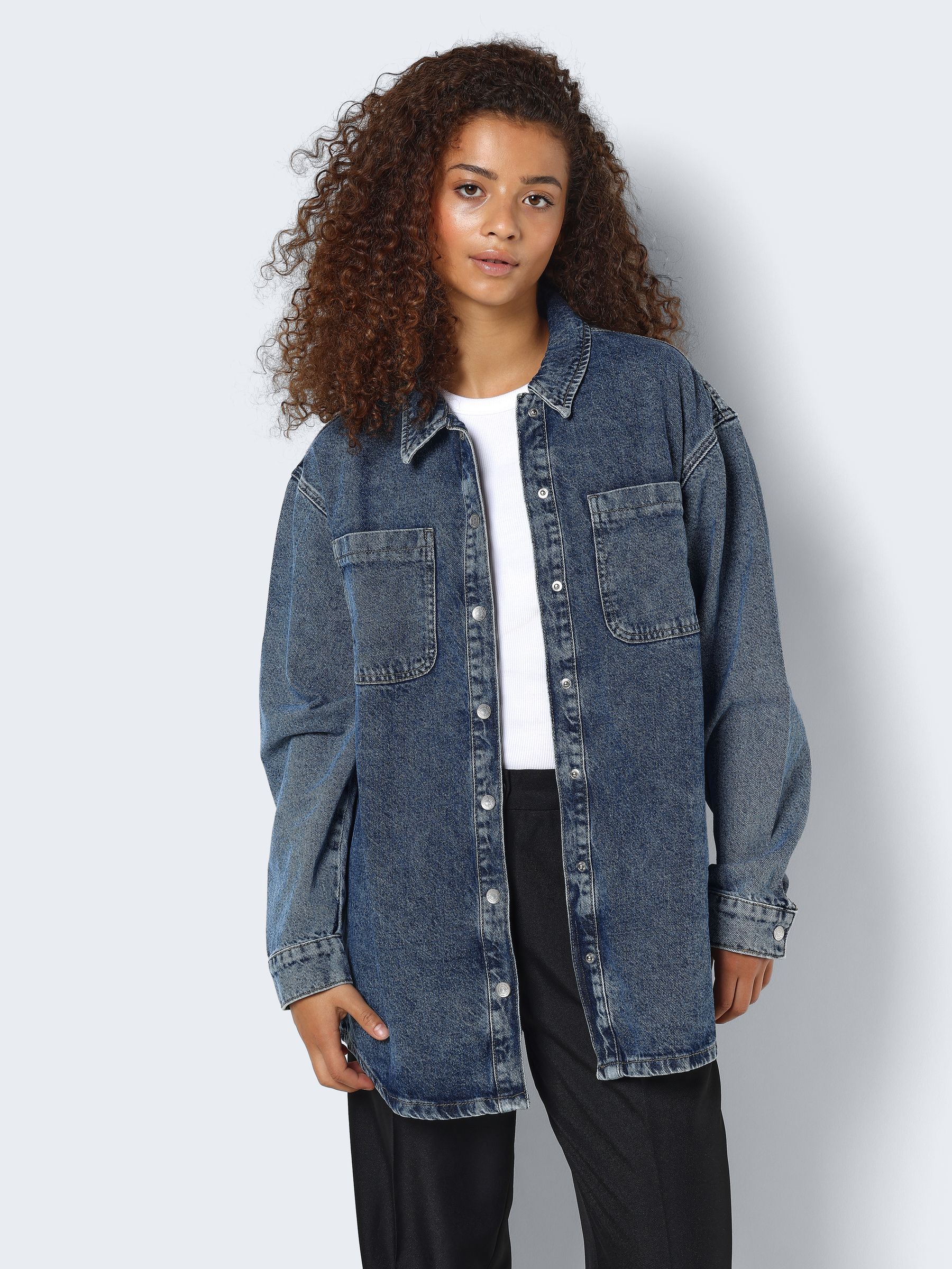 お歳暮・冬ギフト 特集2024 通販  Cotton 100% Blue MAY NOISY Buy Oversized from Shacket Denim ジャケット・アウター