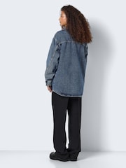 NOISY MAY Blue 100% Cotton Oversized Denim Shacket - Image 3 of 7