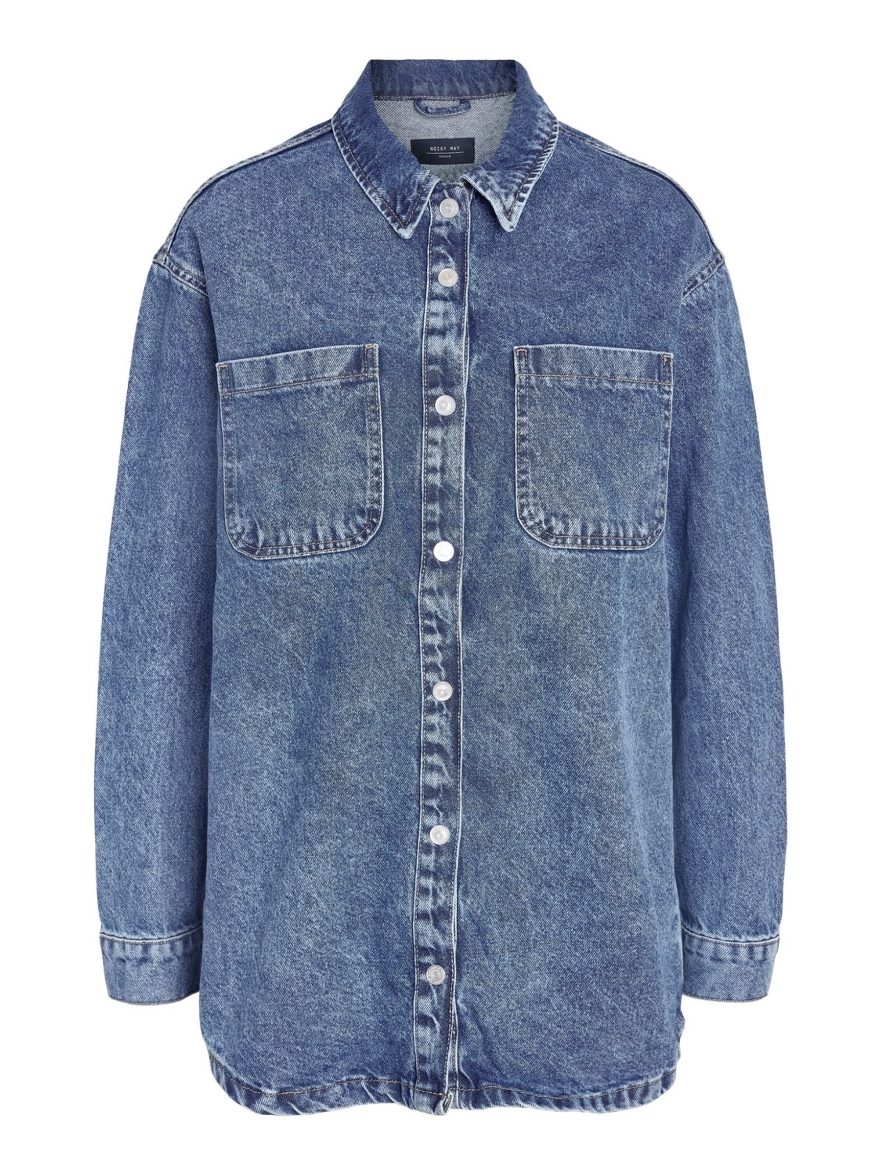 Buy NOISY MAY Blue 100% Cotton Oversized Denim Shacket from