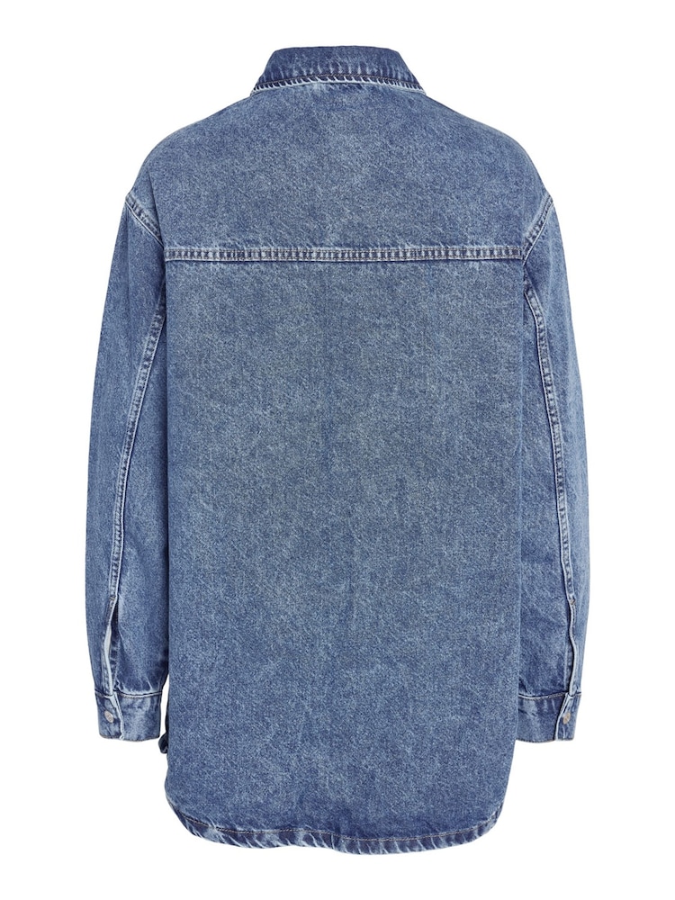 NOISY MAY Blue 100% Cotton Oversized Denim Shacket - Image 7 of 7