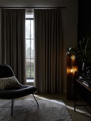 Grey Silver Cotton Blackout/Thermal Pencil Pleat Curtains - Image 6 of 10