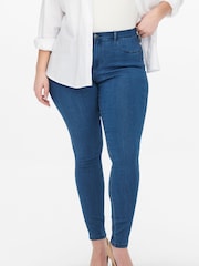 ONLY Curve Light Blue Push Up Sculpting Skinny Jeans - Image 2 of 8